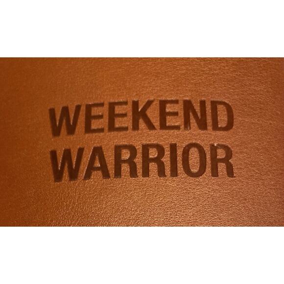 About Face 6 Oz Stainless Steel Weekend Warrior Brown Novelty Flask - Picture 3 of 4